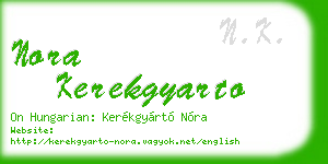 nora kerekgyarto business card