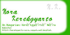 nora kerekgyarto business card